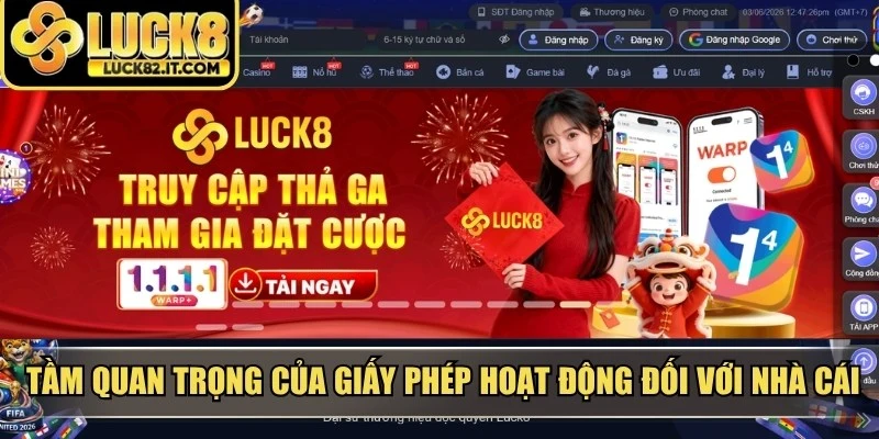 Tầm quan trọng của giấy phép hoạt động đối với nhà cái LUCK8