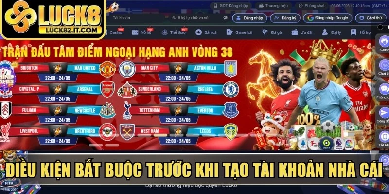 Điều kiện bắt buộc trước khi tạo tài khoản nhà cái LUCK8